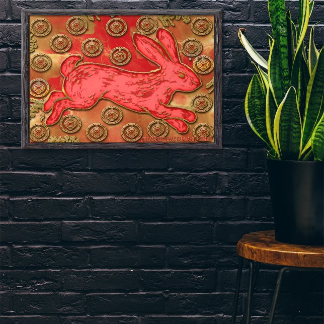 Red Gold Lanterns Rabbit 2023 Chinese New Year Poster (Creator Uploaded)