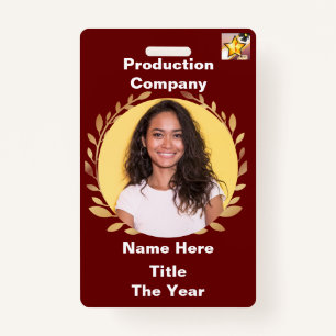 Red Gold Leaf ID Badge