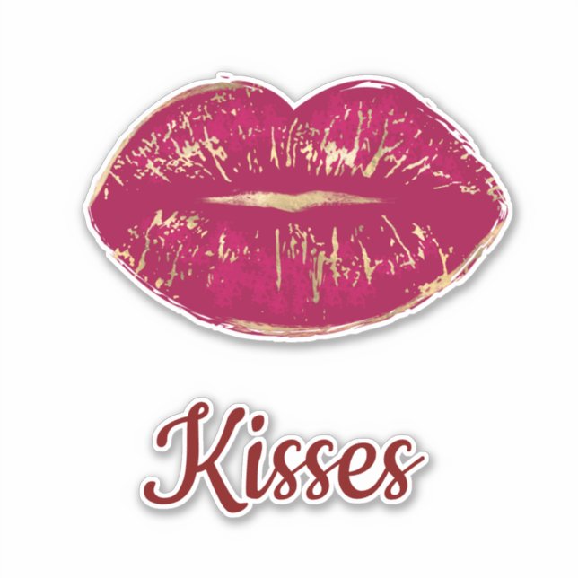 Red  Gold Lips Flirty Kiss (Front)