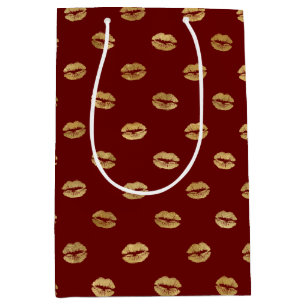 Red Gold Lips           Medium Gift Bag