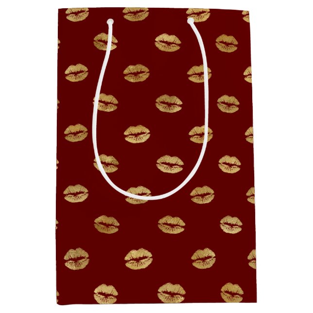 Red Gold Lips           Medium Gift Bag (Front)