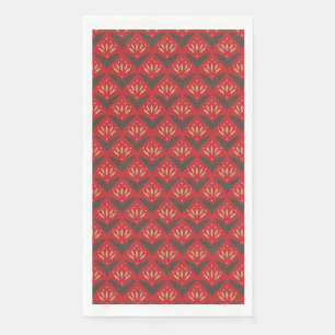 Red gold lotus vintage ethnic pattern napkin