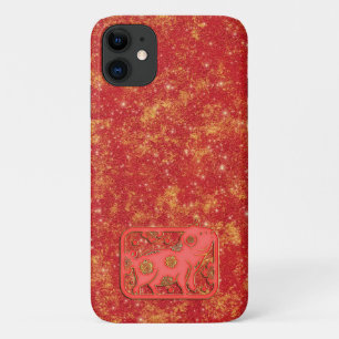 Red Gold Lunar Chinese New Year Zodiac Pig iPhone 11 Case