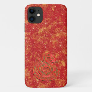 Red Gold Lunar Chinese New Year Zodiac Snake iPhone 11 Case