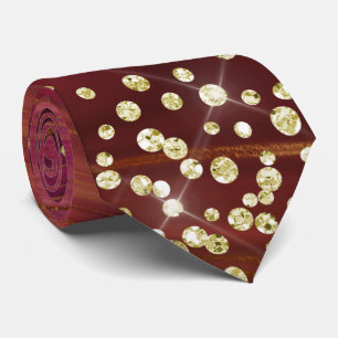 Red & Gold Marble Glitter Necktie