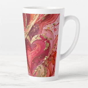 Red & Gold Marble Latte Cup
