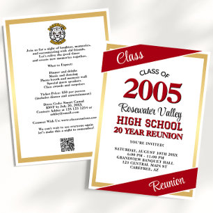 Red Gold Mascot Class Reunion Invitation