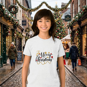 Red Gold Merry Christmas T-Shirt