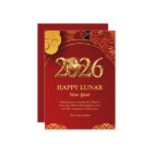 Red Gold Modern 2026 Horse Chinese Lunar New Year