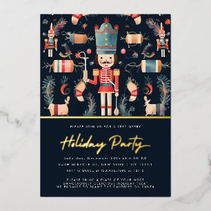 Red & Gold Nutcracker Christmas Party Invitation