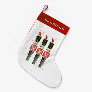Red & Gold Nutcracker Personalised Christmas Small Christmas Stocking