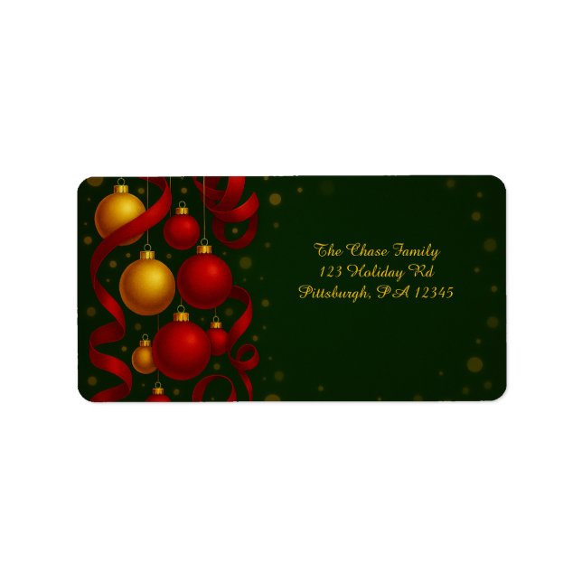 Red & Gold Ornament Label (Front)