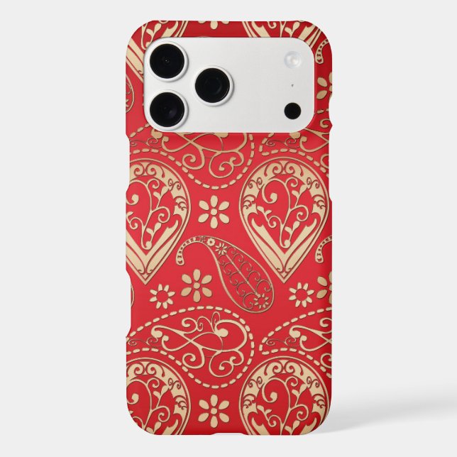 Red Gold Paisley Bandanna Pattern (Back)
