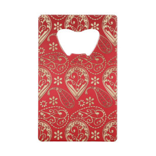 Red Gold Paisley Bandanna Pattern