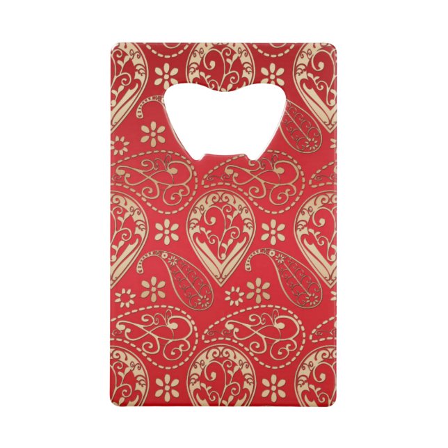 Red Gold Paisley Bandanna Pattern (Front)