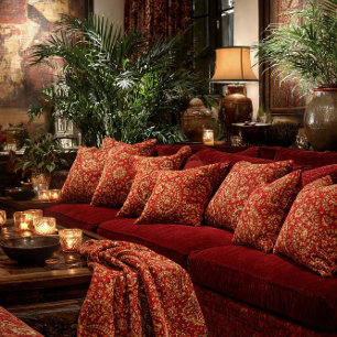 Red & Gold Paisley Toss Throw - Interior Decor Blanket