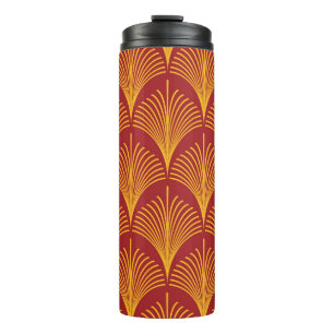 Red Gold Peacock: Art Deco. Thermal Tumbler
