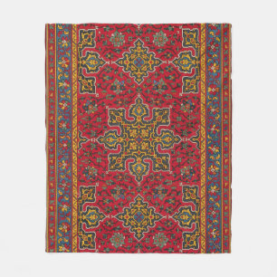 Red & Gold Persian Rug Fleece Blanket