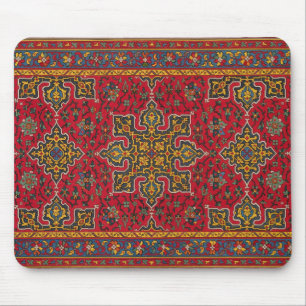 Red & Gold Persian Rug Mouse Mat