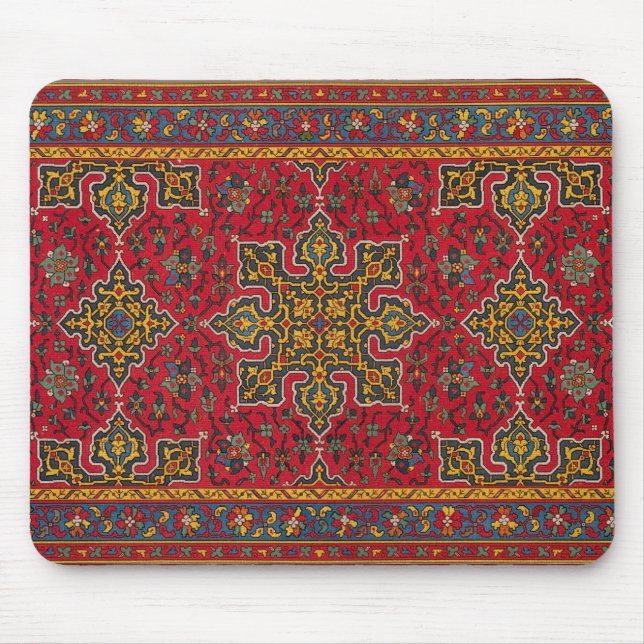 Red & Gold Persian Rug Mouse Mat (Front)