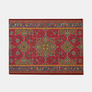 Red & Gold Persian Style Rug Doormat
