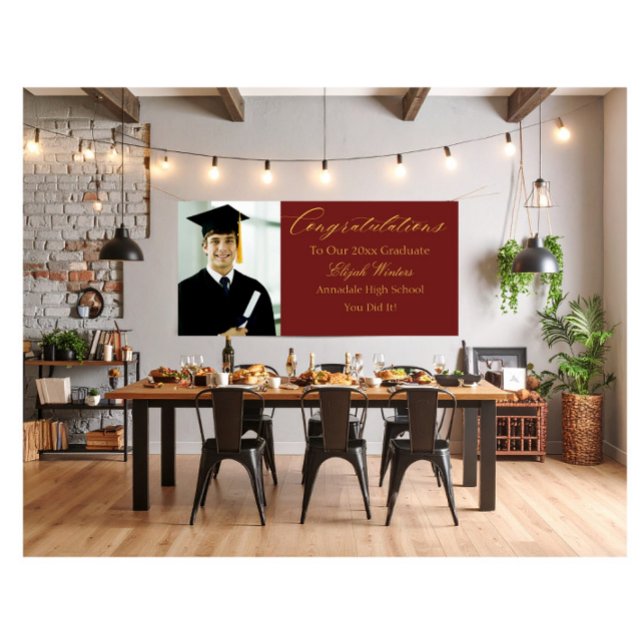 Red Gold Photo High School/College Graduate  Banner (Creator Uploaded)