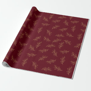Red & Gold Pine Wrapping Paper