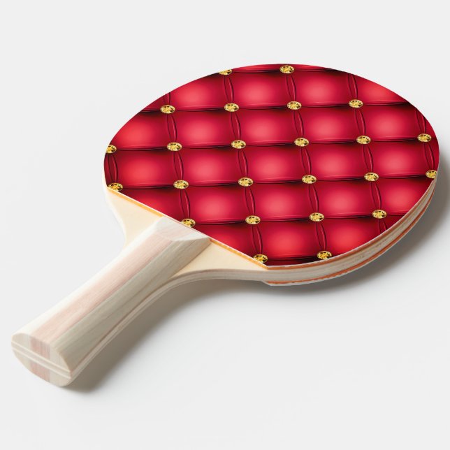 Red Gold Ping Pong Paddle (Front Angle)