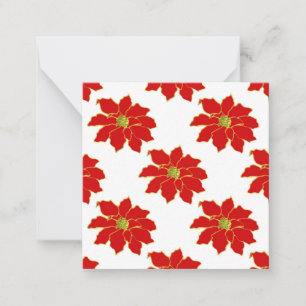  Red Gold Poinsettia Pattern   Card