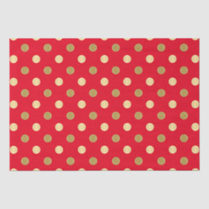 Red & Gold Polka Dots Seamless Tissue Paper