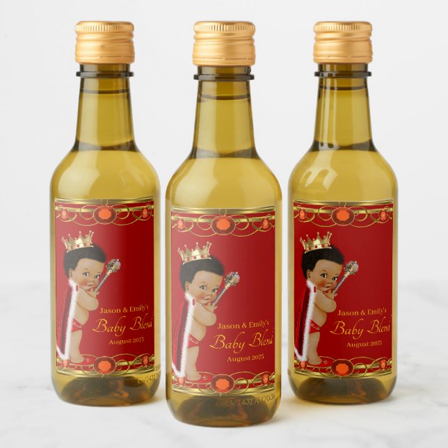 Red Gold Prince Mini Wine Bottle Labels (Bottles)