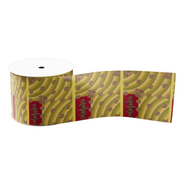 red gold ribbon grosgrain ribbon (Spool)