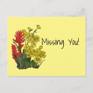 Red Gold Rosy Fireweed Aster Postcard