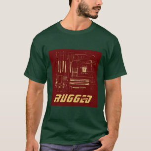 red gold Rugged Geek Circuit Board Tech T-Shirt