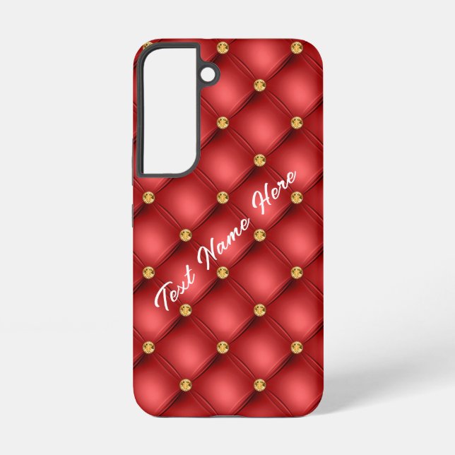 Red Gold Samsung Galaxy Case with Custom Text (Back)