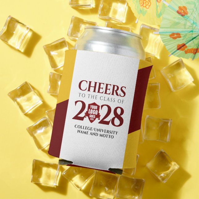 Red Gold School College University Graduation Can Cooler (In Situ Summer)