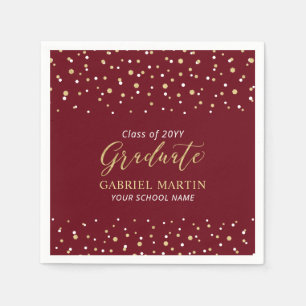Red & Gold School Graduation Ceremony Party  Napkin