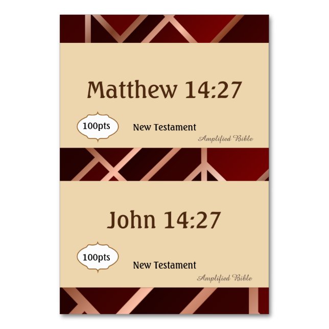 Red Gold Scripture Reference Cards for Game (Back)