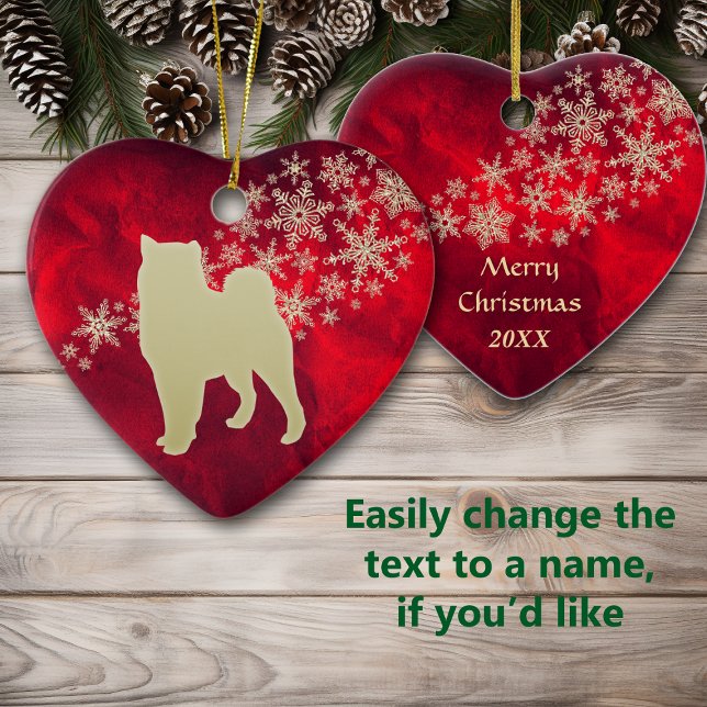 Red Gold Snowflake Malamute Ceramic Tree Decoration (Creator Uploaded)