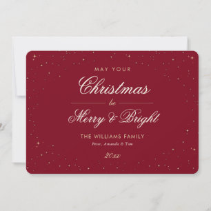 Red Gold Starry Christmas Holiday Card