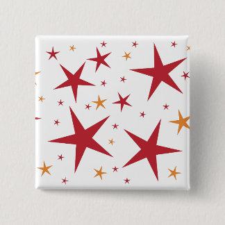 Red Gold Stars Pattern 15 Cm Square Badge