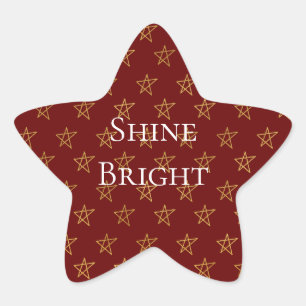 Red Gold Stars Shine Bright  Star Sticker