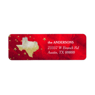 Red Gold Stars Texas Return Address