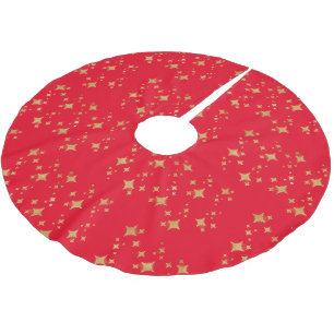 Red Gold Stars Tree Skirt