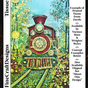 Red Gold Steam Train, Mosaic Tiles DH2LF Decoupage Tissue Paper