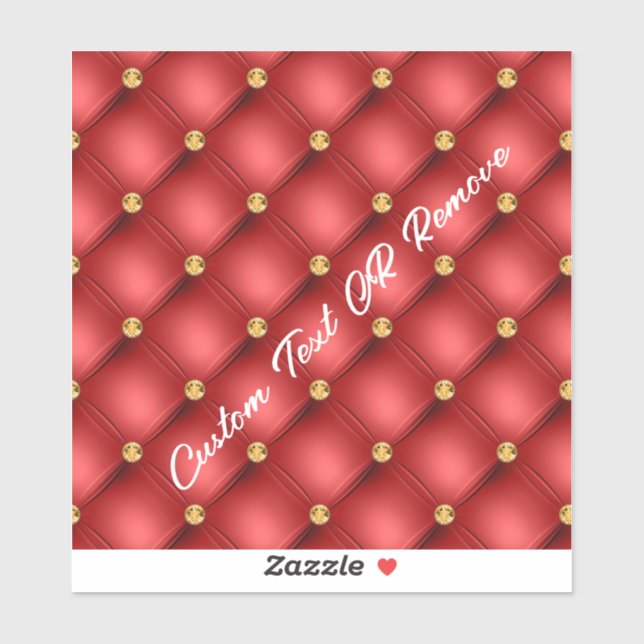 Red Gold Sticker with Custom Text (Sheet)