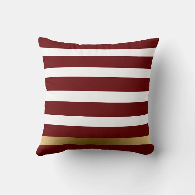 Red & Gold Stripes Cushion (Back)