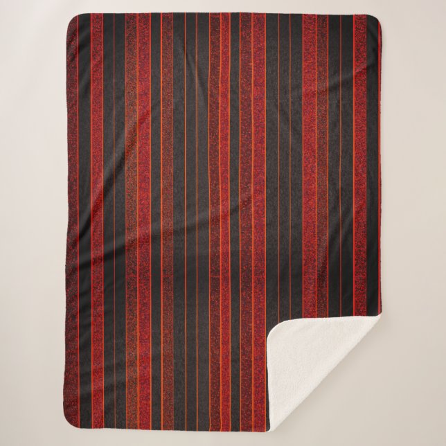 Red Gold Stripy Sherpa Blanket (Front)