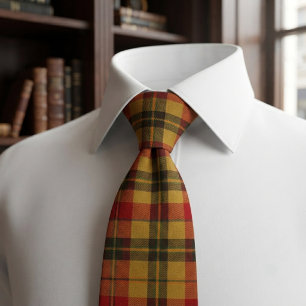 Red & Gold Tartan Plaid Tie
