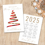 Red Gold Tree 2024 Calendar Merry Christmas Holiday Card<br><div class="desc">Stylish Red Gold Tree 2024 Calendar Merry Christmas is in a stylish set handwritten style script. With a handy 2024 calendar on the back for your recipients and Happy New Year greeting.</div>